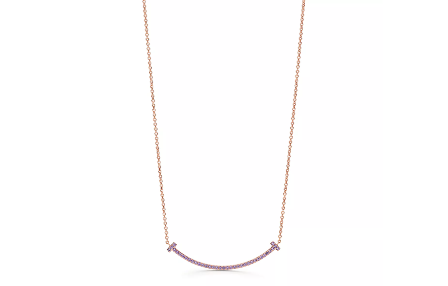 TIFFANY & CO. T Necklaces Women's Rose Gold