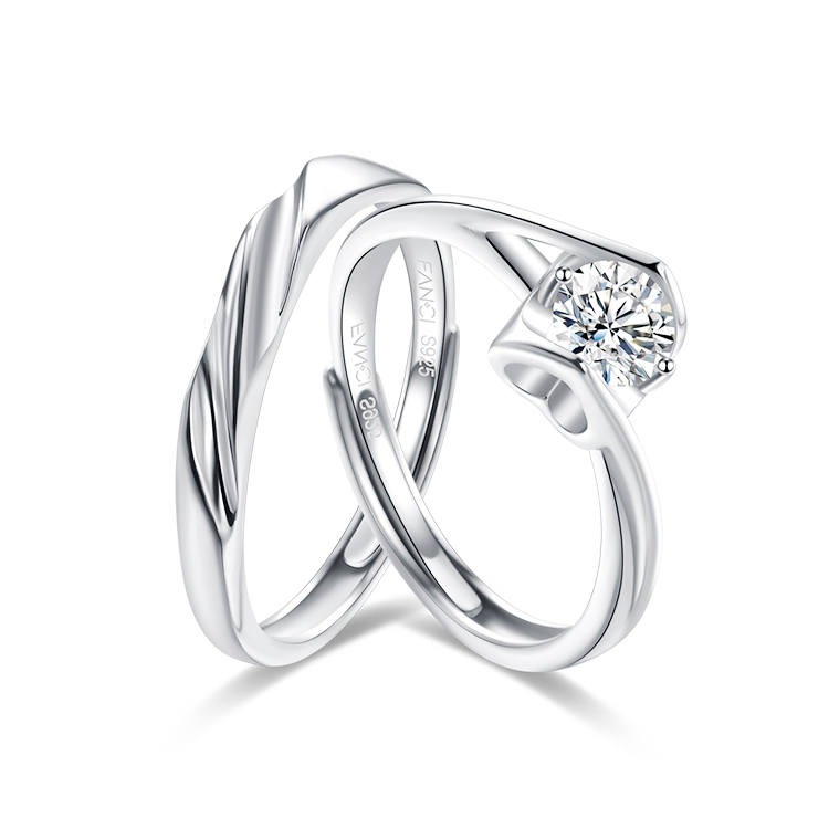 FANCI 925 Sterling Silver Synthetic Cubic Zirconia Rings Unisex