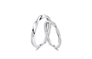 MISS TOOYA 925 Sterling Silver With 999 Silver And Zircon Rings Unisex