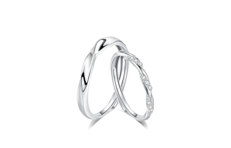 MISS TOOYA 925 Sterling Silver With 999 Silver And Zircon Rings Unisex
