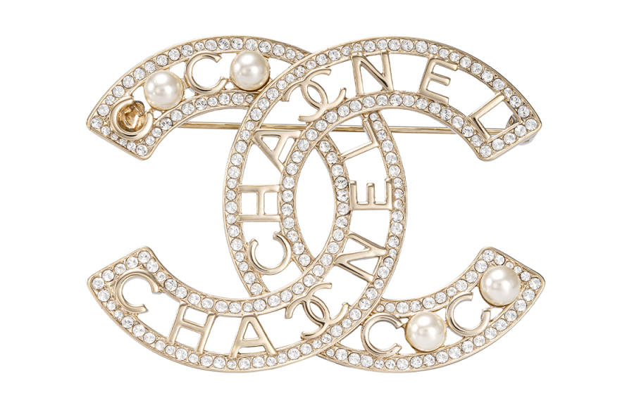 Chanel 2025 Cc Plated Rhinestone Faux Pearl Coco Chanel Brooch costume brooch