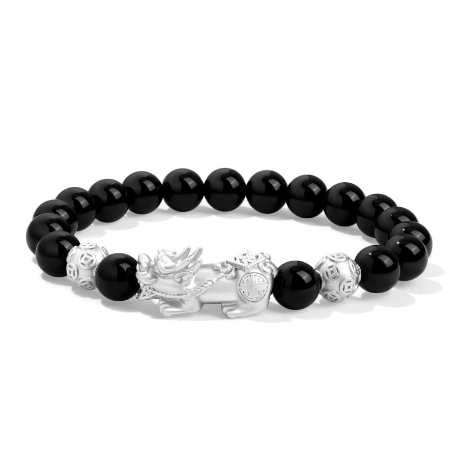 AWD Natural Agate Chinese Zodiac Beaded Bracelet Unisex