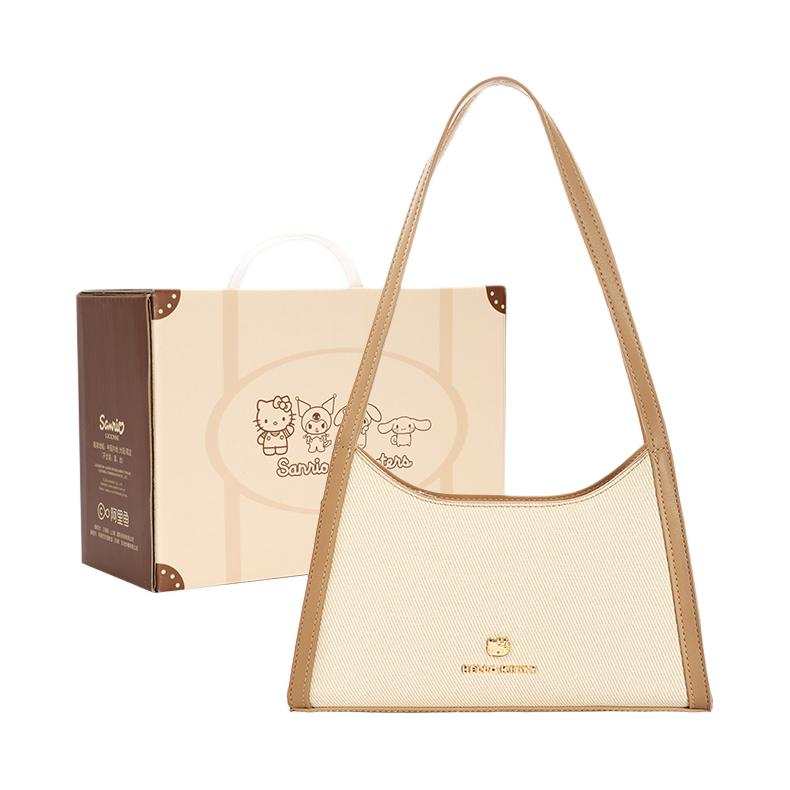 Sanrio Hello Kitty Synthetic Leather Shoulder Bag Regular Women's Khaki