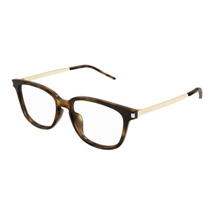 SAINT LAURENT SAINT LAURENT Acetate Square Eyeglass Frames Unisex Havana
