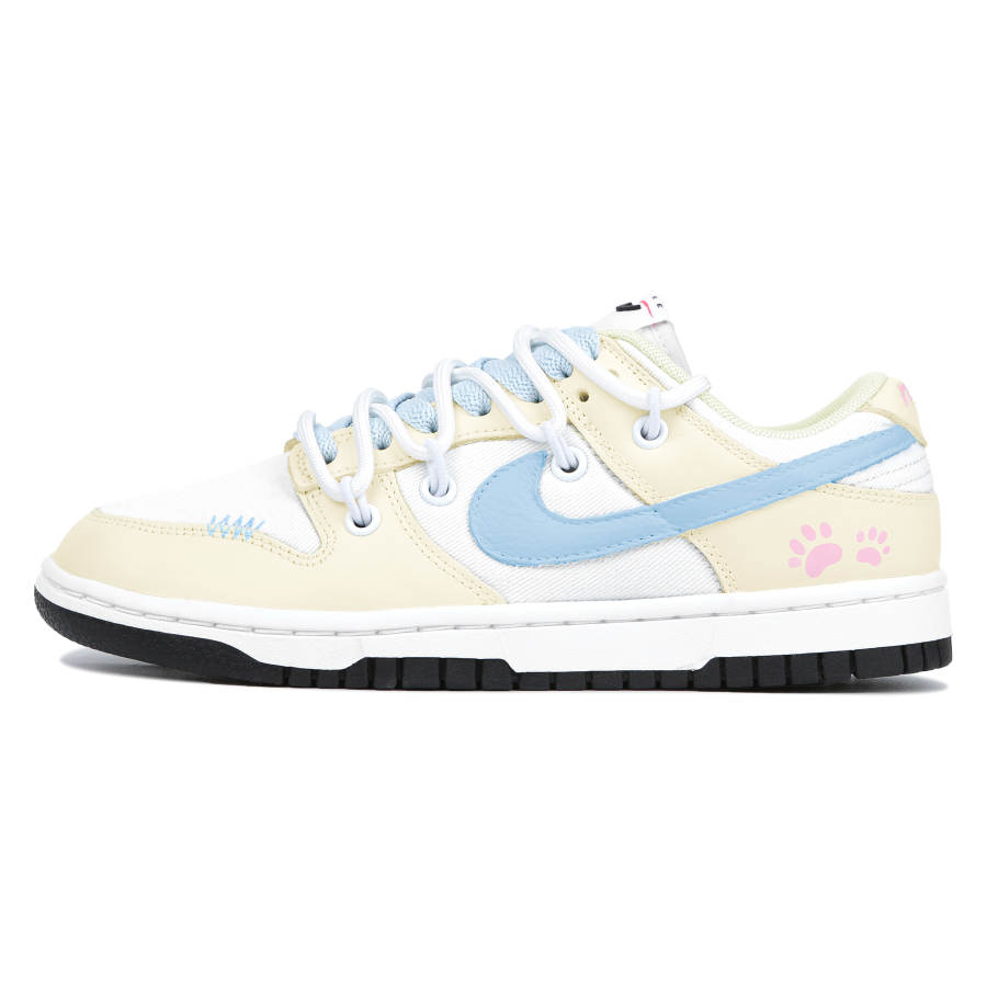 Nike Nike Dunk Heartbeat Footprints Slip Resistant Low top Skateboard Shoes Women's Yellow White