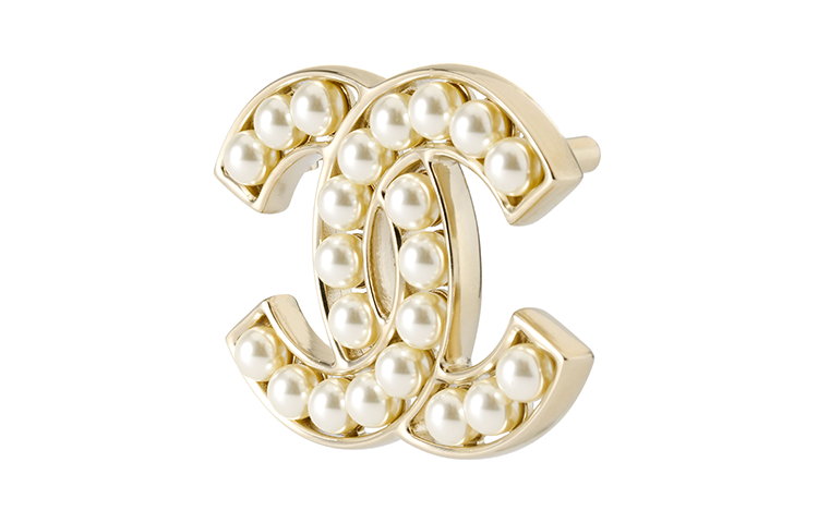 CHANEL CHANEL Glass Pearl Cc Brooch