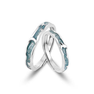 MAGICPOLE 925 Sterling Silver Glue Drip Rings Unisex Women's Men's Love Confession Anniversary