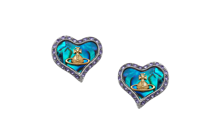 Vivienne Westwood Stud Earrings Women's Blue Shell/Blue Diamond
