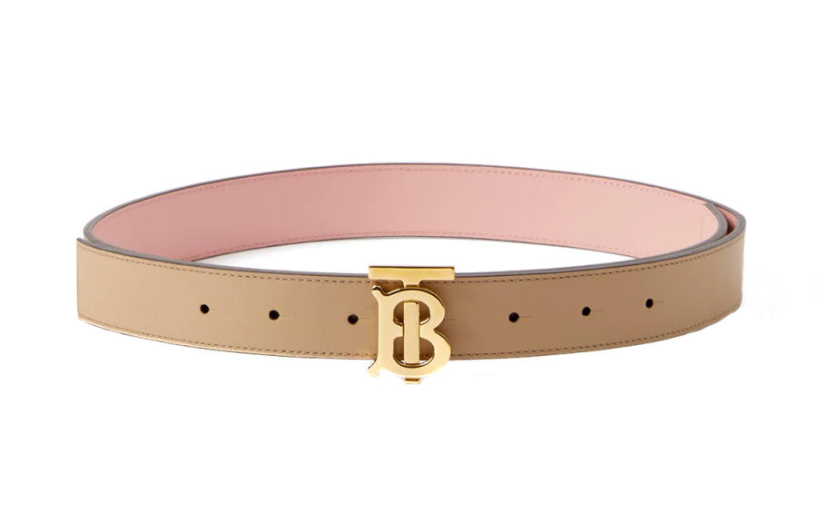 Burberry Leather Calfskin Leather Belts Women's Skin Yellow/Pink Width 2cm