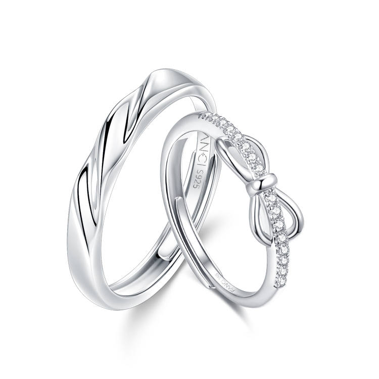 FANCI S925 Silver With Full Diamond Inlaid Gemstone Rings Unisex