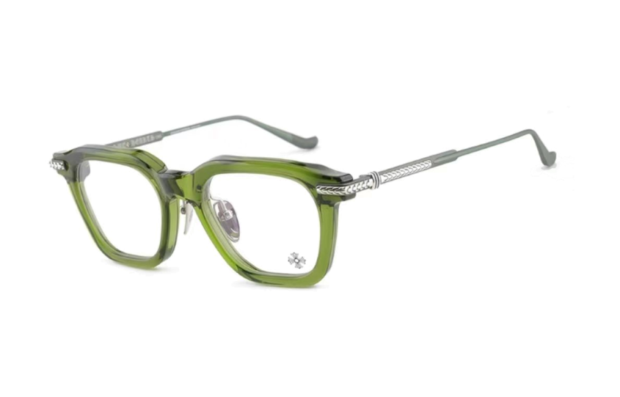Chrome Hearts Chrome Hearts Irregular Shape Eyeglass Frames Unisex Green