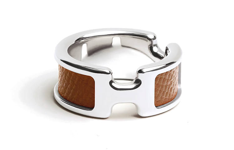 HERMES HERMES Metal Rings Unisex Gold Brown