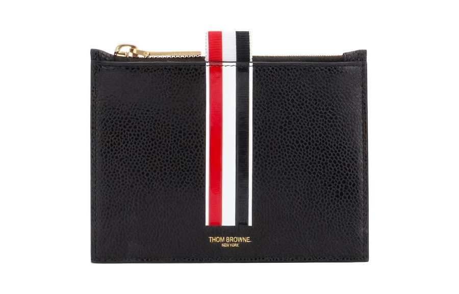 THOM BROWNE THOM BROWNE· Cow Leather Wallet Coin Purse Men's Black