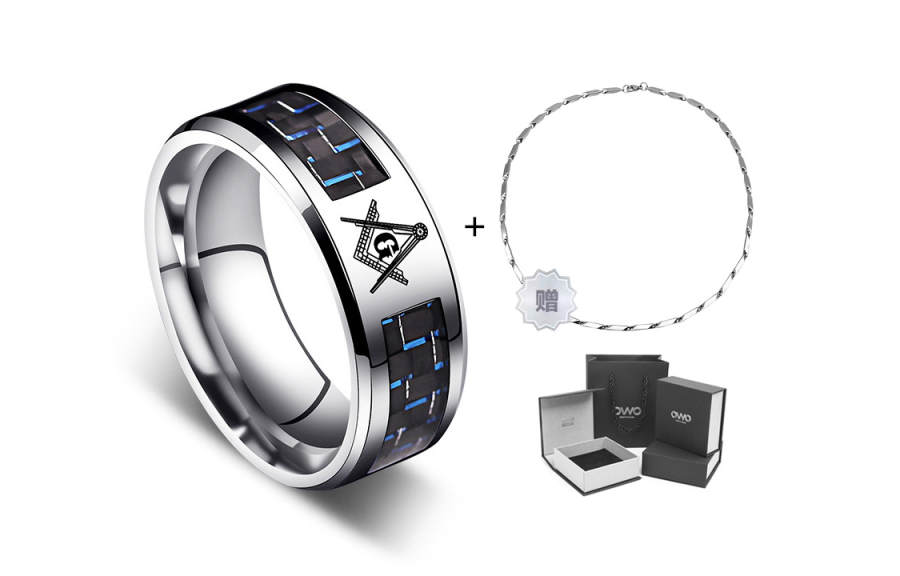 OWO OWO Titanium Steel Rings Men's Silver