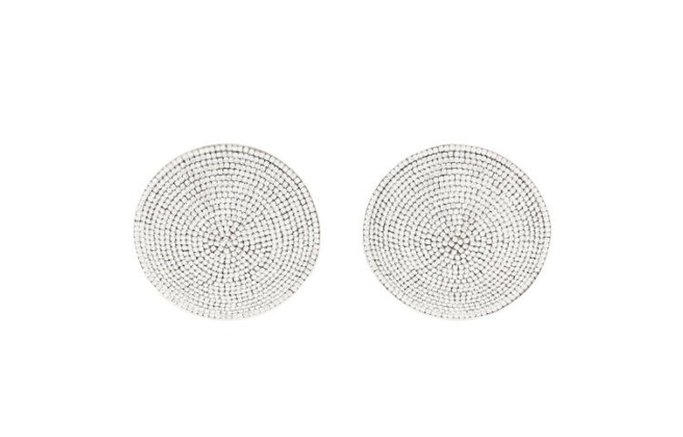 Alexander Wang Stainless Steel, Aluminum, Metal, Crystal, Rhinestone Earrings Women's Silver
