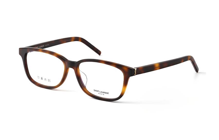 SAINT LAURENT SAINT LAURENT Plate Frame Round Eyeglass Frames Women's Brown