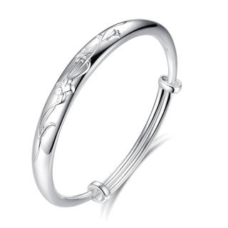 WINY 999 Fine Silver Material Sterling Silver Bangles Women's