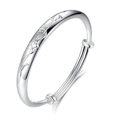 WINY 999 Fine Silver Material Sterling Silver Bangles Women's