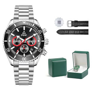 PEAK Quartz Movement Stainless Steel Watchband Watch Men's Watches Black Dial