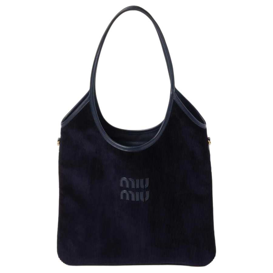 MIU MIU Fabric Blended Material Tote Bag, Shopping Bag, Shoulder Bag, Handbag Women's Marine Blue
