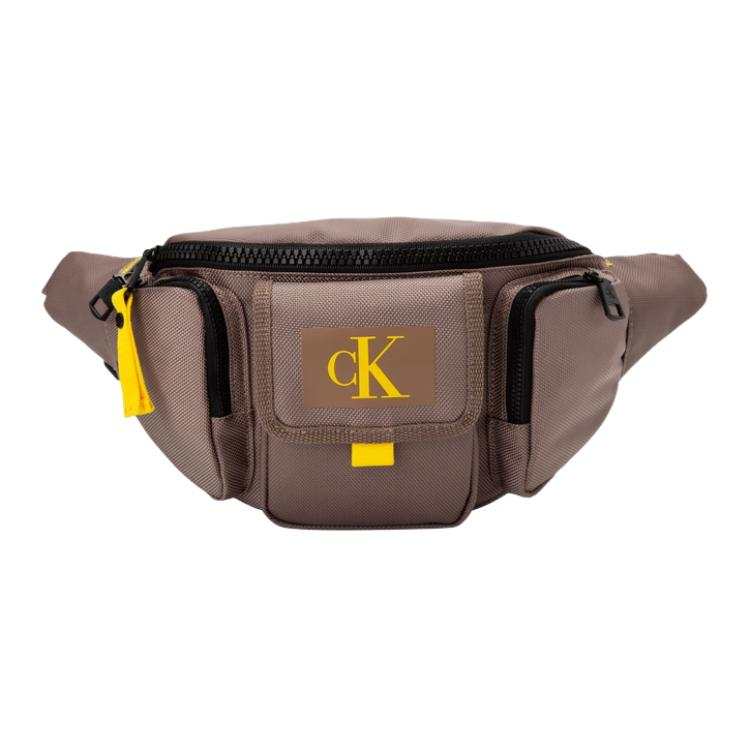 CALVIN KLEIN Fabric Sling Bag, Fanny Pack Small Men's Coffee Brown