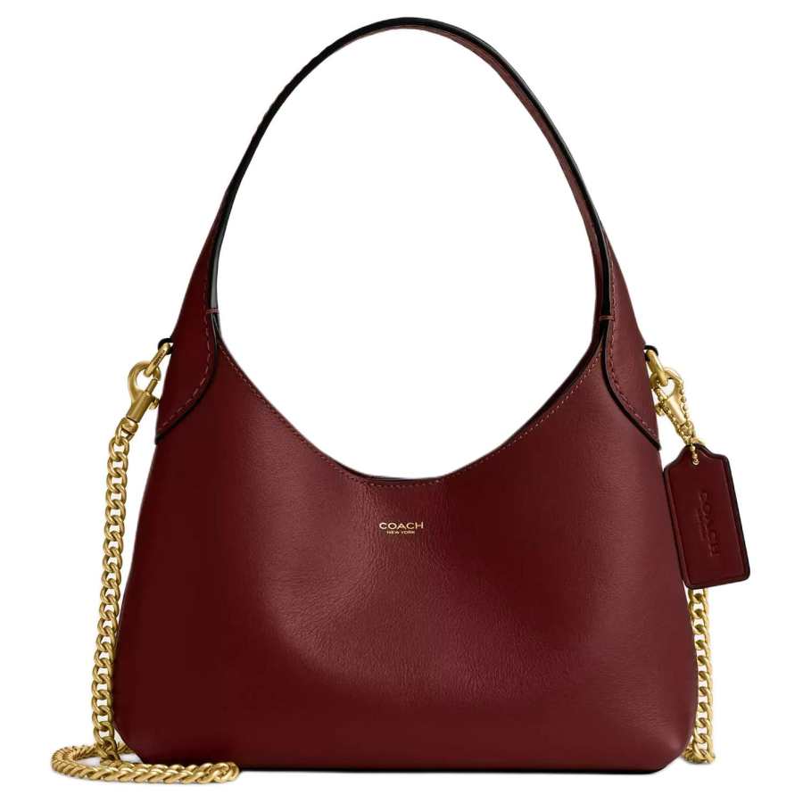 COACH Brooklyn Grained Calfskin Portable Crossbody Bag, Shoulder Bag Mini Women's Ruby Red