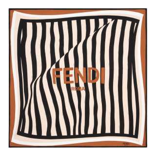 FENDI Silk Scarves Women's Brown/Pink