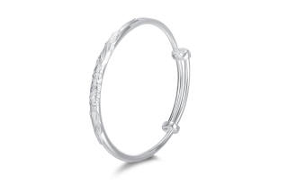VIGG S999 Fine Silver Sterling Silver Bangles Women's