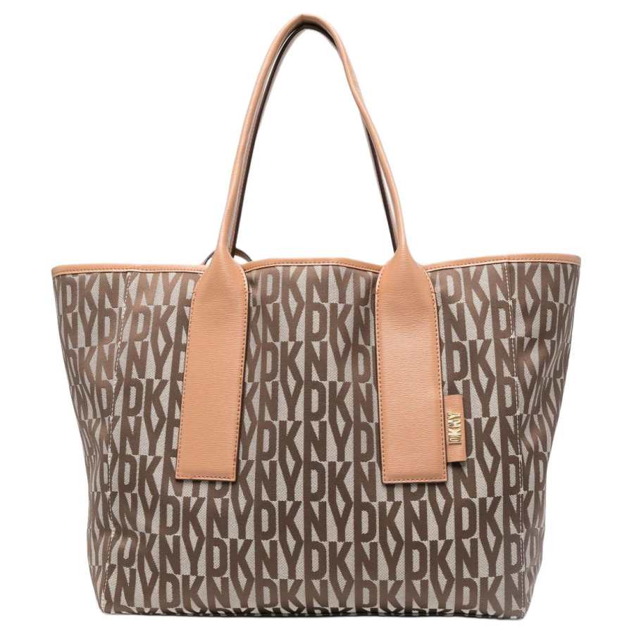 DKNY Polyester Tote Bag, Shopping Bag, Handbag, Shoulder Bag Large Women's Brown