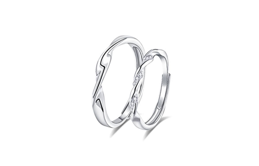 Muyan Muyan S925 Silver Shared Love River Ring Unisex