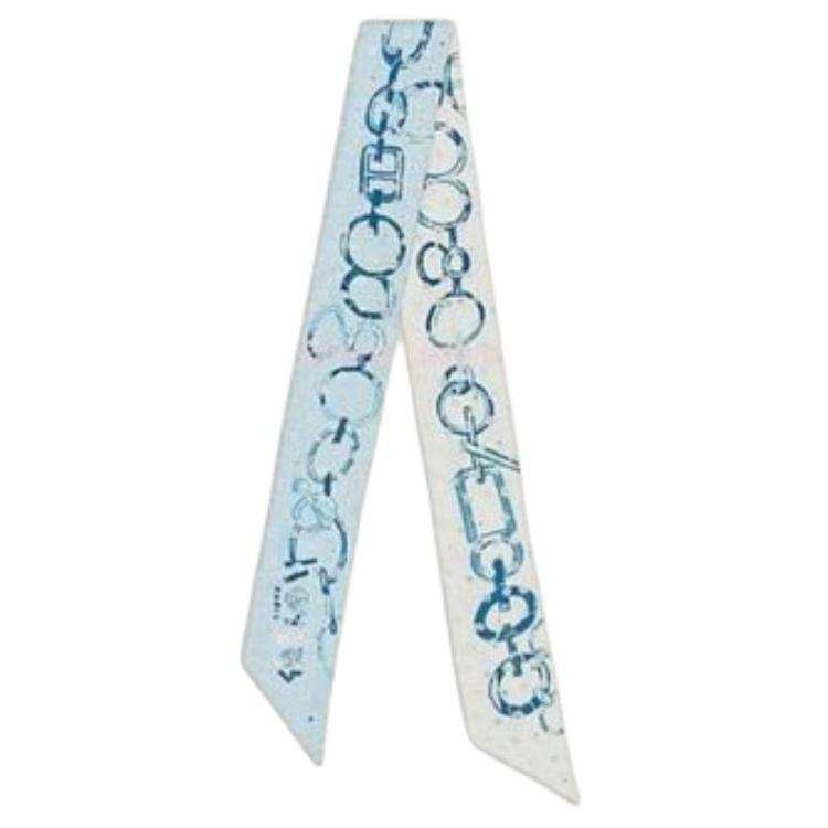 HERMES HERMES Twilly Silk Scarves Unisex Blue