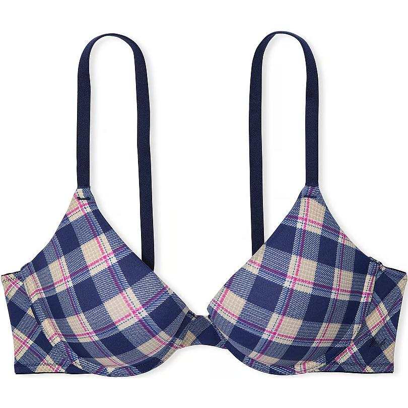 Victoria's Secret PINK Girlish Bra Women's Marine Plaid Print