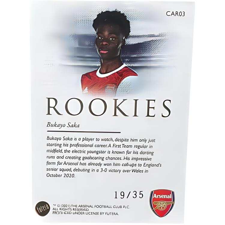 FUTERA Arsenal Team Box, England, Saka 35 Edition, Soccer Player Cards, Card Condition Pass Sports Cards 1 Pc