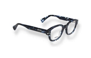 KENZO Acetate Irregular Shape Eyeglass Frames Men's Blue