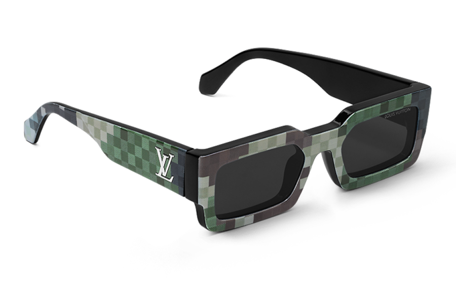 LOUIS VUITTON LOUIS VUITTON Clash Metal Acetate Rectangular Sunglasses Men's Green