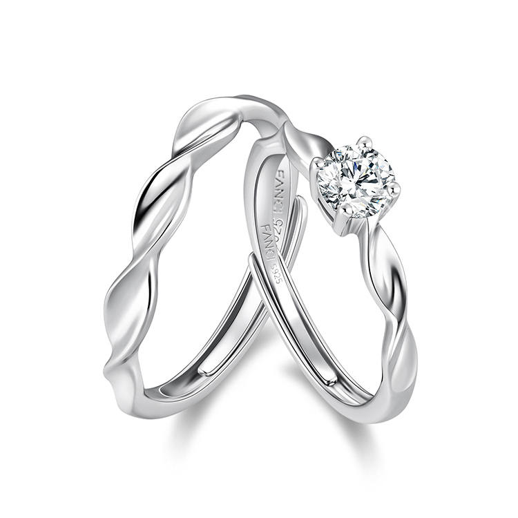 FANCI FANCI 925 Sterling Silver Ring Pair Unisex