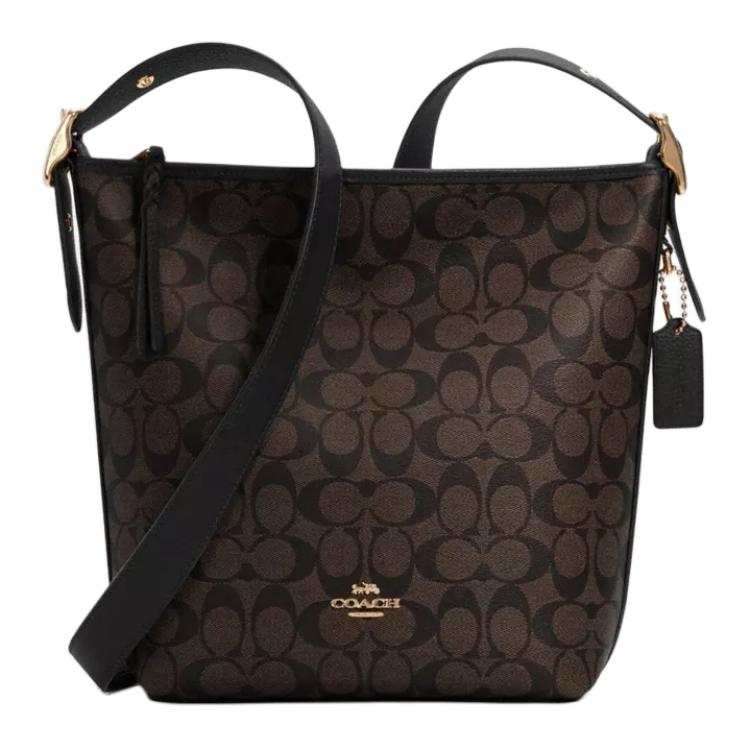 COACH Duffle PVC Crossbody Bag, Shoulder Bag Medium Women's Dark Brown