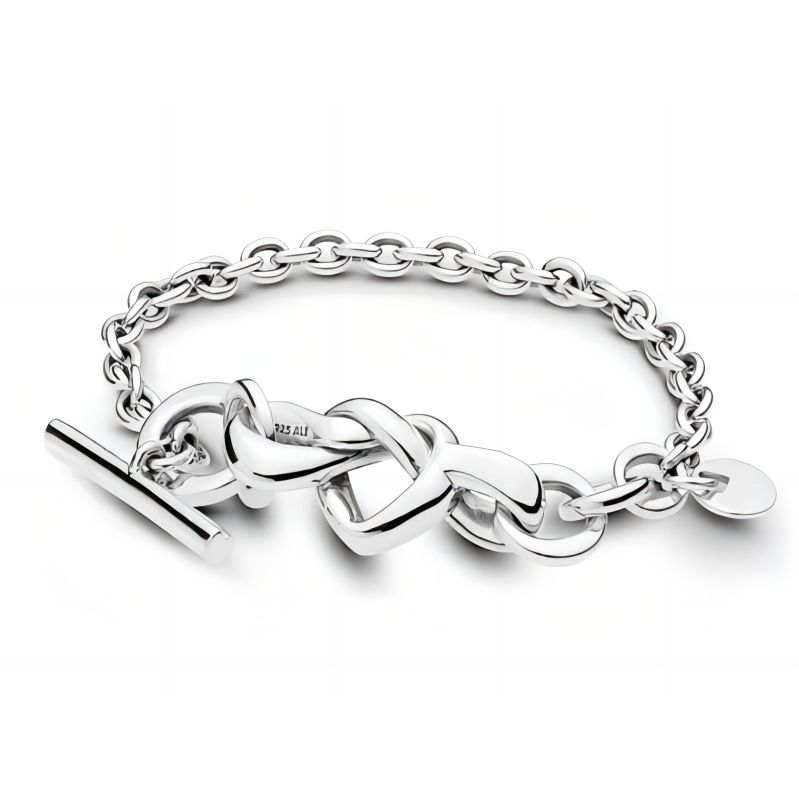 Pandora Pandora Knotted Hearts Silver T-bar Bracelet