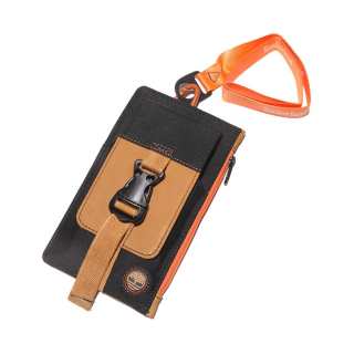 Timberland Fabric With Cow Leather Card Holder Unisex Black