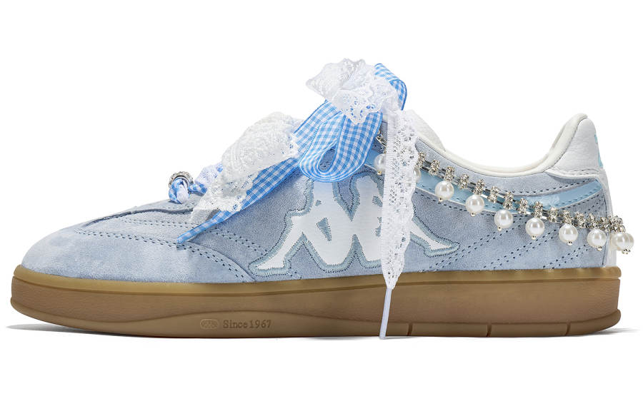 Kappa Tifo Back to Back Abrasion Resistant Low top German Army Trainers Women's Blue White