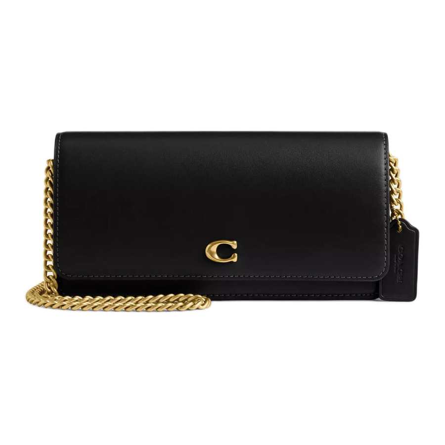 COACH Calfskin Wallet, Crossbody Bag, Shoulder Bag Small Women's Black