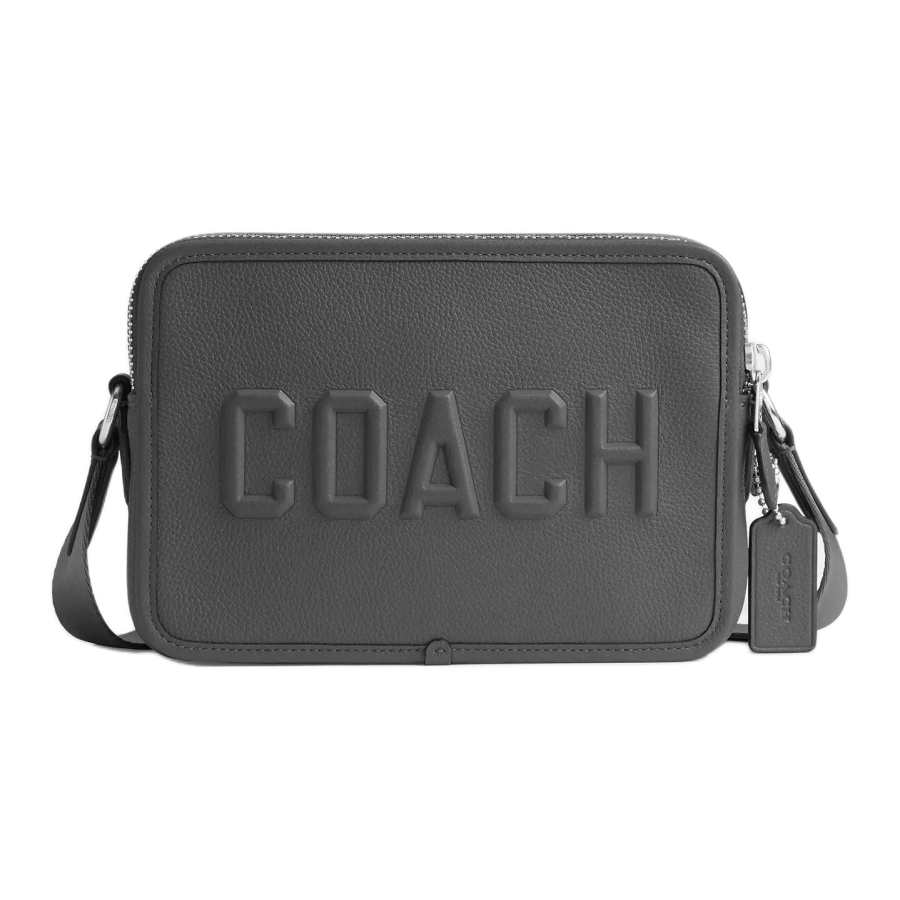 COACH CharterCrossbody Leather Shoulder Bag, Crossbody Bag Medium Men's Charcoal