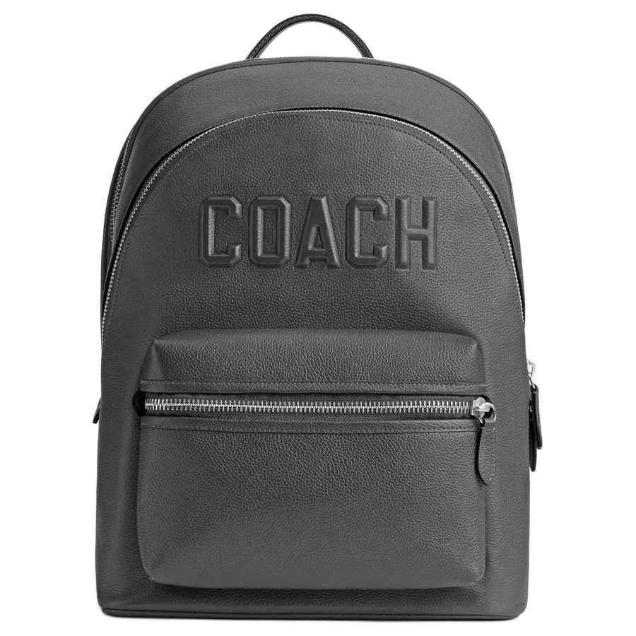 COACH COACH Charter Leather Backpack Large Men's Charcoal