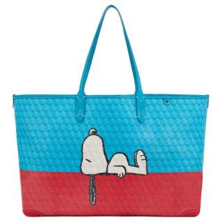 Anya Hindmarch Recycled Canvas With Leather Tote Bag, Shopping Bag, Shoulder Bag, Handbag Women's Bright Oil Blue