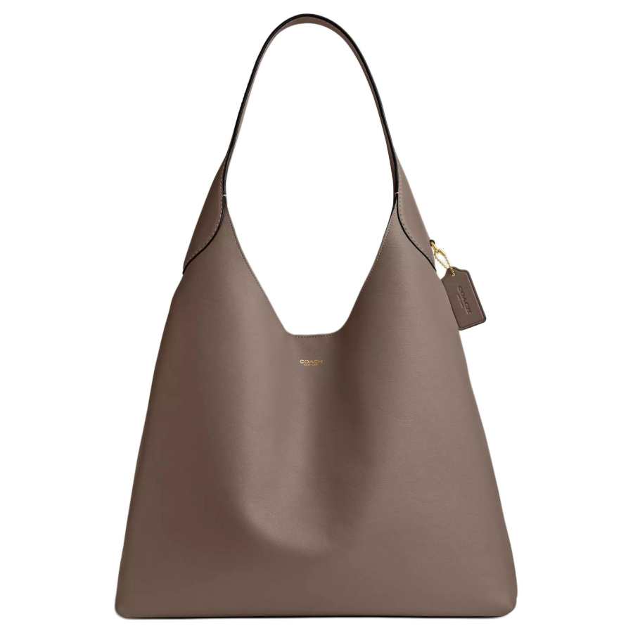 COACH Natural Grain Leather Hobo Bag, Handbag, Shoulder Bag Large Women's Dark Color Gemstone