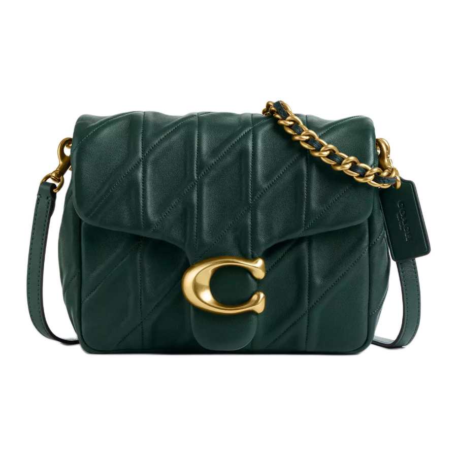 COACH Tabby Nappa Leather Crossbody Bag, Shoulder Bag Small Women's Forest Green