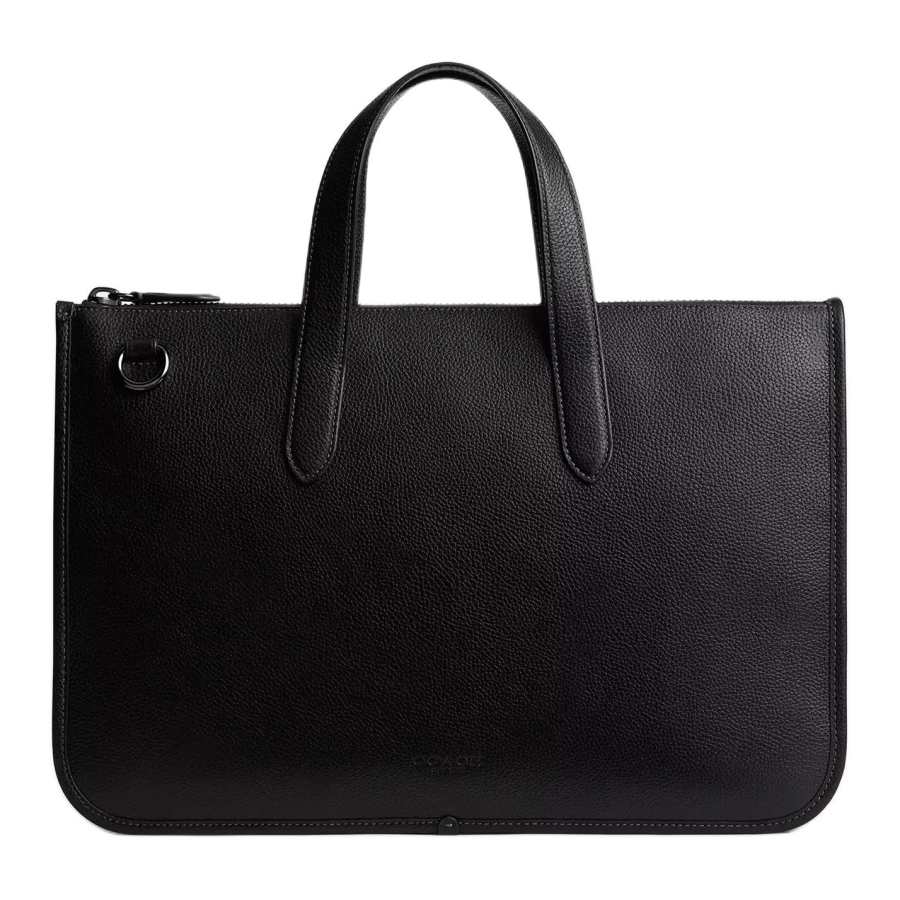 COACH COACH Litchi Grain Leather Briefcase Large Men's Black
