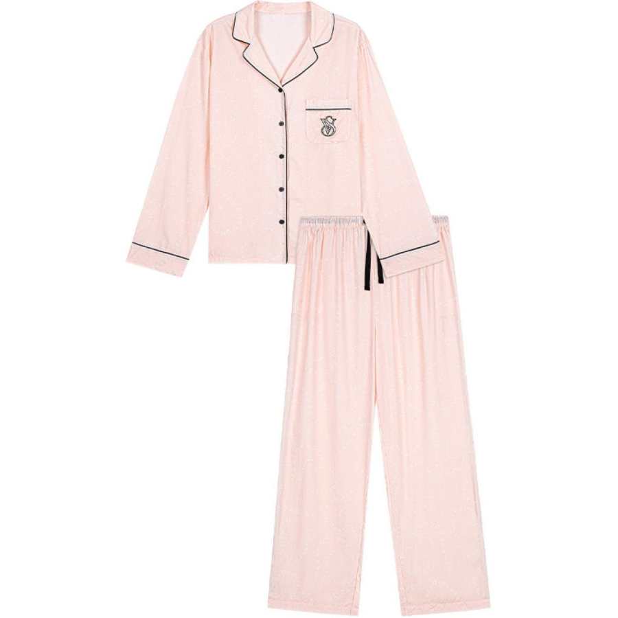 Victoria's Secret Pajama Set Women's Pink Print