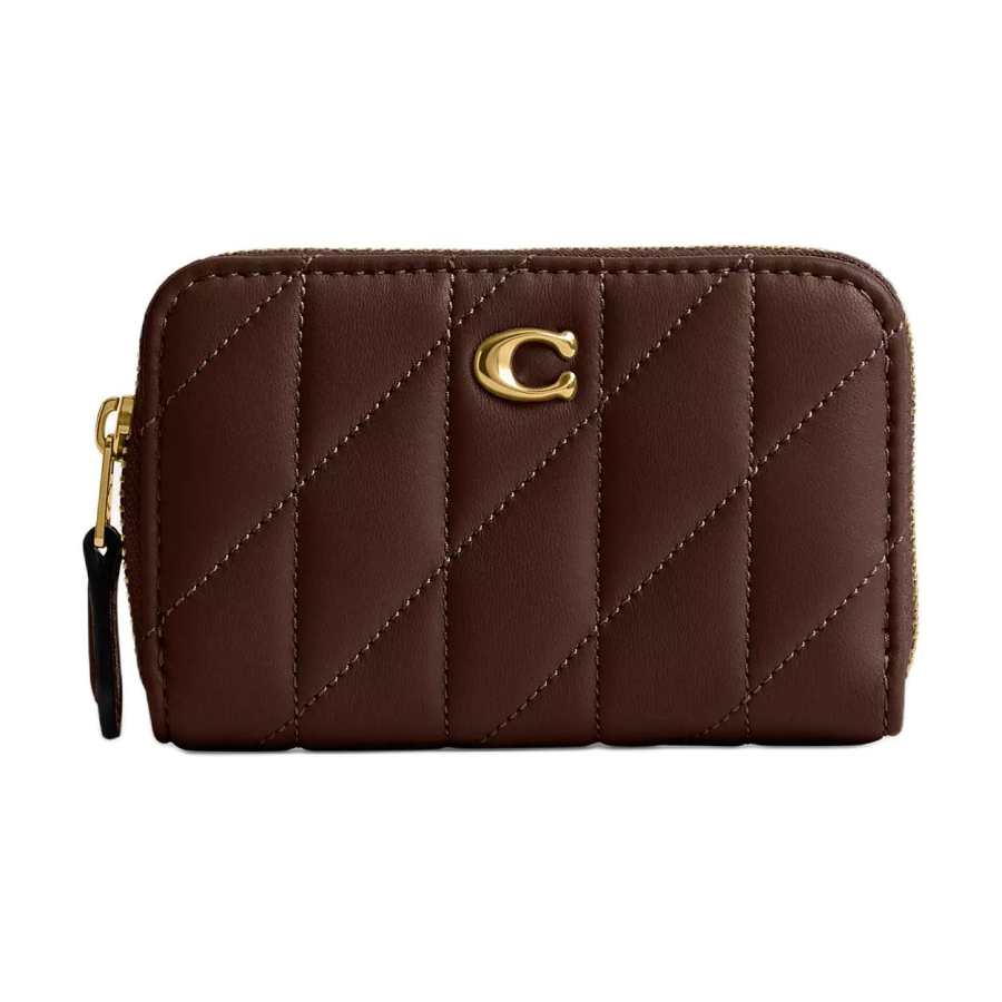 COACH COACH Zip Around Nappa Leather Wallet Small Women's Maple