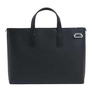 Dunhill Grain Cow Leather Briefcase Regular Unisex Black